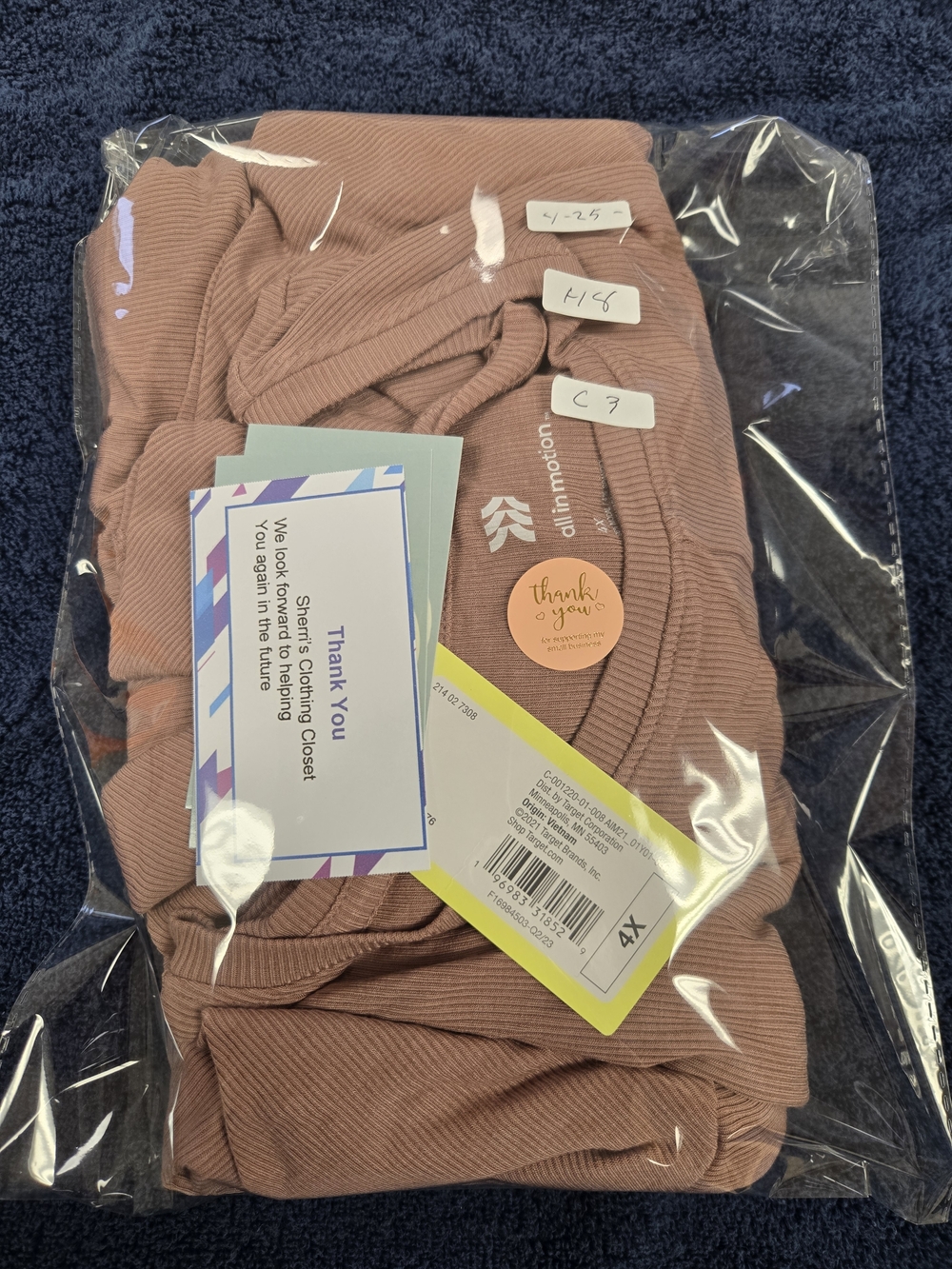 all in motion Ribbed Mauve Brown Tee